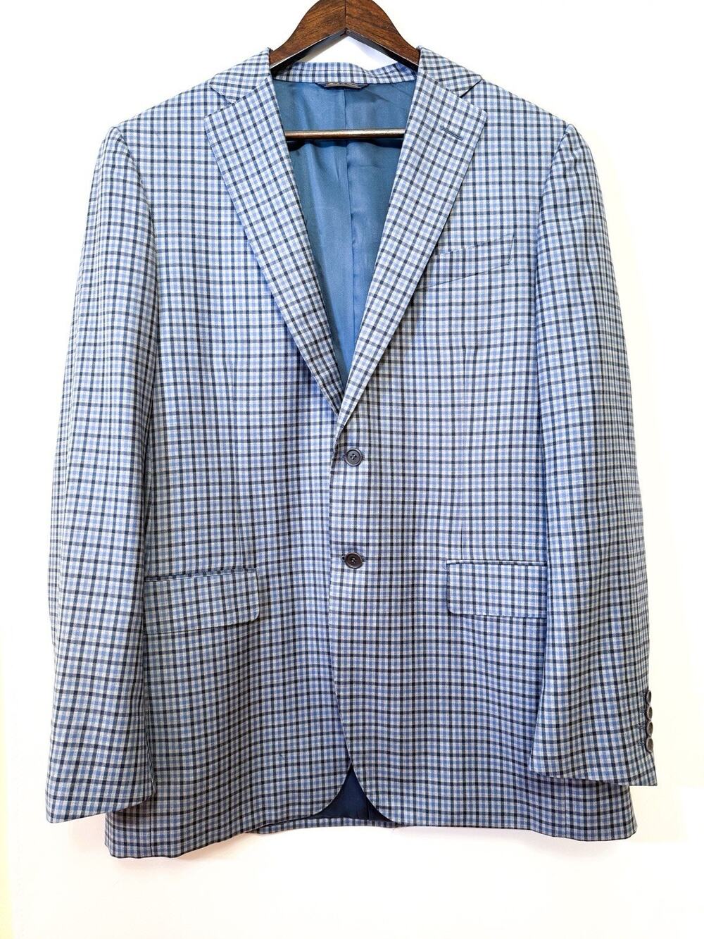 Trussini IT 52 US 42  Men’s 100% Wool Blazer Blue  Made In Italy